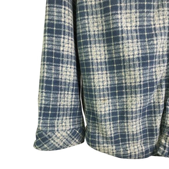 O'neill Casual Button Down Flannel Shirt Boys Sz L Slate Blue Snap Button Plaid - Picture 4 of 9